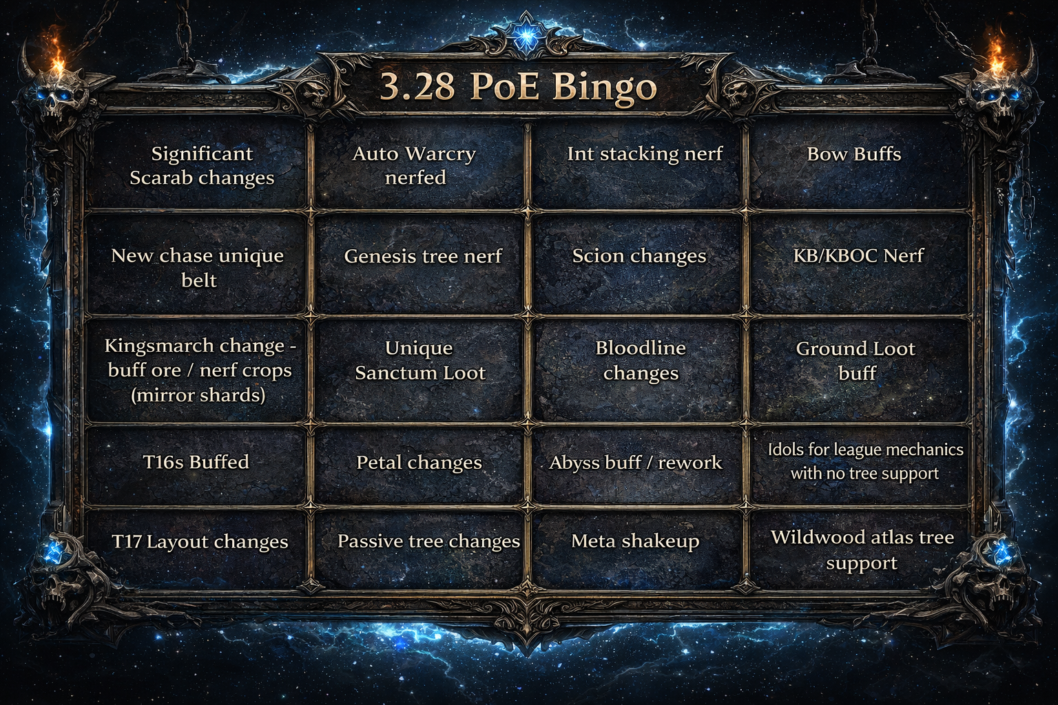 3.28 Bingo Card